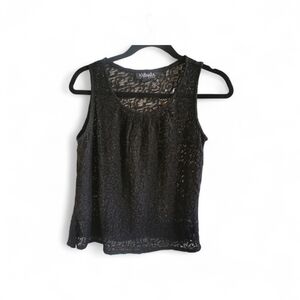 Raffinalla Black Lace Sleeveless Top Size 6